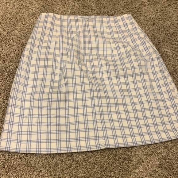 WORN ONCE - Brandy Melville Blue Plaid Skirt - Picture 2 of 3